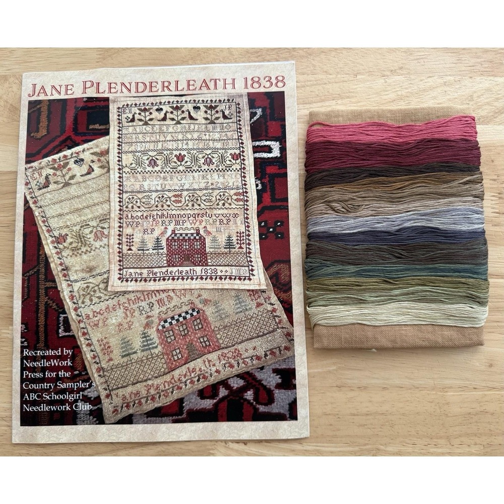 Jane Plenderleath 1838 Cross Stitch Kit Country Sampler ABC Schoolgirl Club